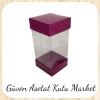 8x8x16 Asetat, Çift Taraflı Mor Karton Kutu