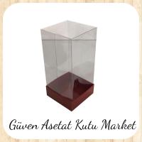 8x8x16 Asetat, Tek Taraflı Bordo Karton Kutu