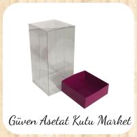 8x8x16 Asetat, Tek Taraflı Mor Karton Kutu