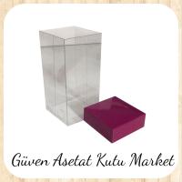 8x8x16 Asetat, Tek Taraflı Mor Karton Kutu