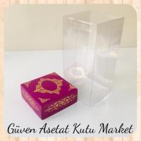 8x8x16 Asetat, Tek Taraflı Mor Üzerine Gold Saray Desenli Kutu