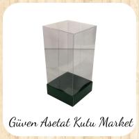 8x8x16 Asetat, Tek Taraflı Yeşil Karton Kutu