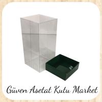 8x8x16 Asetat, Tek Taraflı Yeşil Karton Kutu