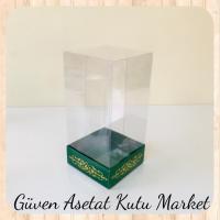 8x8x16 Asetat, Tek Taraflı Yeşil Üzerine Gold Saray Desenli Kutu