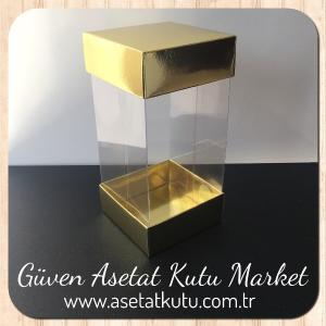 8x8x16 Asetat Çift Taraflı Gold Kutu