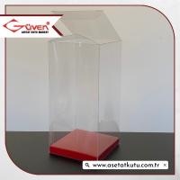 8x8x16 Bordo İç Yükselticili Otomatik Asetat Kutu