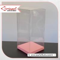8x8x16 Pembe İç Yükselticili Otomatik Asetat Kutu