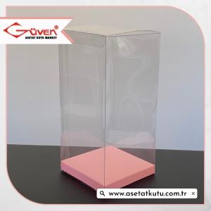 8x8x16 Pembe İç Yükselticili Otomatik Asetat Kutu