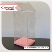 8x8x16 Pembe İç Yükselticili Otomatik Asetat Kutu