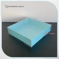 8x8x2 Altı Mavi Karton Üstü Asetat Kutu