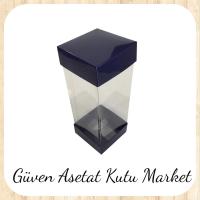 8x8x20 Asetat, Çift Taraflı Lacivert Kutu
