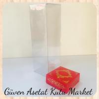 8x8x20 Asetat, Tek Taraflı Kırmızı Üzerine Gold Saray Desenli Kutu