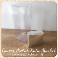 8x8x20 Asetat Tek Taraflı Gümüş Kutu