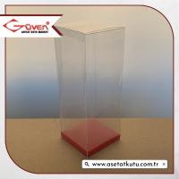 8x8x20 Bordo İç Yükselticili Otomatik Asetat Kutu