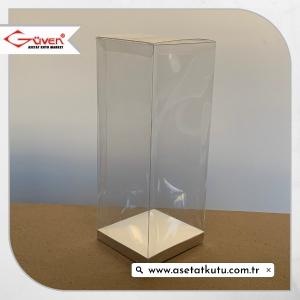 8x8x20 Gümüş İç Yükselticili Otomatik Asetat Kutu