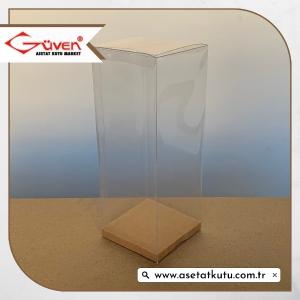 8x8x20 Kraft İç Yükselticili Otomatik Asetat Kutu