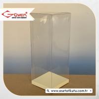 8x8x20 Krem İç Yükselticili Otomatik Asetat Kutu