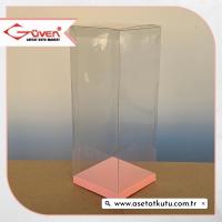 8x8x20 Pembe İç Yükselticili Otomatik Asetat Kutu