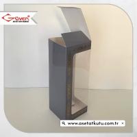 8x8x21 Gümüş Metalize Üzeri Gold Saray Desenli, Pencereli Karton Kutu