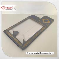 8x8x21 Gümüş Metalize Üzeri Gold Saray Desenli, Pencereli Karton Kutu