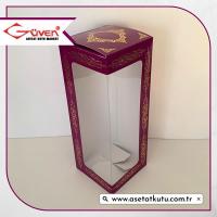 8x8x21 Mor Üzeri Gold Saray Desenli, Pencereli Karton Kutu
