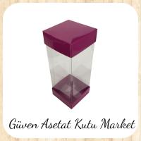 8x8x25 Asetat, Çift Taraflı Mor Kutu