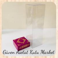 8x8x25 Asetat, Tek Taraflı Mor Üzerine Gold Saray Desenli Kutu