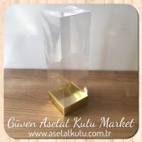 8x8x25 Asetat Tek Taraflı Gold Kutu