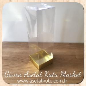 8x8x25 Asetat Tek Taraflı Gold Kutu