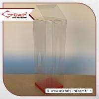 8x8x25 Bordo İç Yükselticili Otomatik Asetat Kutu