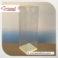 8x8x25 Krem İç Yükselticili Otomatik Asetat Kutu