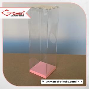 8x8x25 Pembe İç Yükselticili Otomatik Asetat Kutu