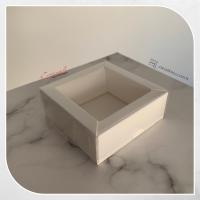 [Duvarlı Kutu] 8x8x3 Altı Beyaz Karton Üstü Asetat Kutu