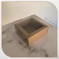 [Duvarlı Kutu] 8x8x3 Altı Koyu Kraft Karton Üstü Asetat Kutu