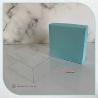 8x8x3 Altı Mavi Karton Üstü Asetat Kutu (İçten Kapanan)