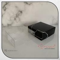 8x8x3 Altı Siyah Mermer Desenli Karton Üstü Asetat Kutu