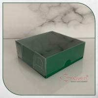 8x8x3 Altı Yeşil Karton Üstü Asetat Kutu