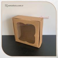 8x8x3 Kraft Pencereli Karton Kutu