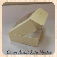 8x8x3 Krem Pencereli Karton Kutu