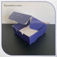 8x8x3 Lacivert Pencereli Karton Kutu
