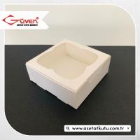 8x8x3 Beyaz Selefon Pencereli Karton Kutu