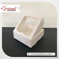 8x8x3 Beyaz Selefon Pencereli Karton Kutu