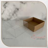 8x8x4 Altı Koyu Kraft Karton Üstü Asetat Kutu
