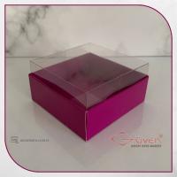 8x8x4 Altı Mor Karton Üstü Asetat Kutu