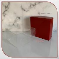 8x8x5 Altı Bordo Karton Üstü Asetat Kutu