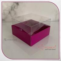 8x8x5 Altı Mor Karton Üstü Asetat Kutu