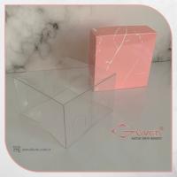 8x8x5 Altı Pembe Mermer Desenli Karton Üstü Asetat Kutu
