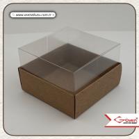 8x8x5 Altı Kraft Karton Üstü Asetat Kutu