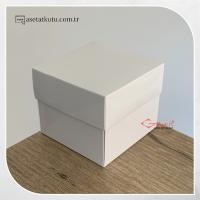 8x8x6.5 Beyaz Komple Karton Kutu