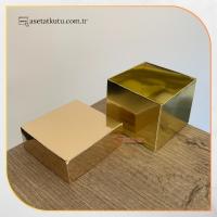 8x8x6.5 Gold Metalize Komple Karton Kutu